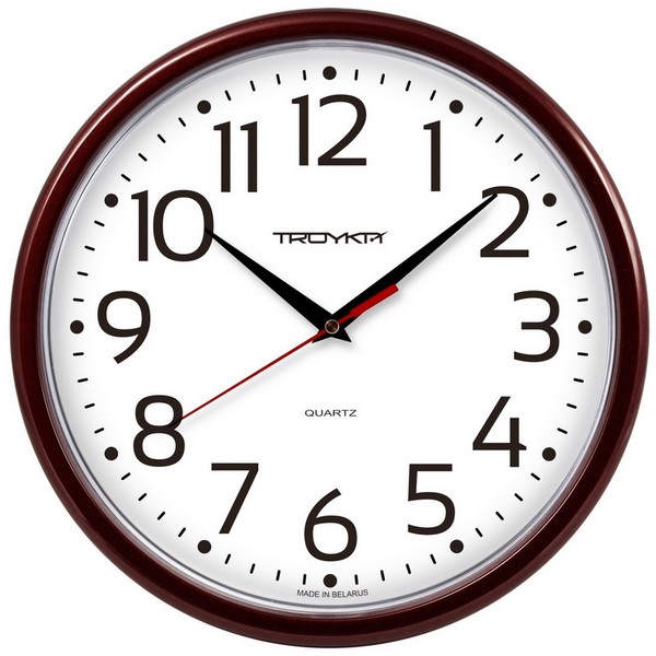 Часы настенные Troyka 91931912 круг., d225мм, плав.ход, пластик 639127