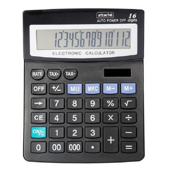 Калькулятор настольный полноразмерный Attache AF-777 16 разрядный черный 209x154x35 мм AF-777
