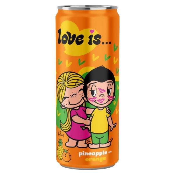 Love is Газированный напиток Ананас-Апельсин (Оранжевый) 330мл (12)