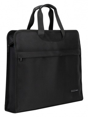Папка-портфель Deli 2 отдел. A4 текстиль черный 63754BLACK