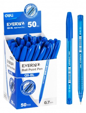 Ручка шариковая Deli синяя 0.7мм., корп.синий  EQ9-BL