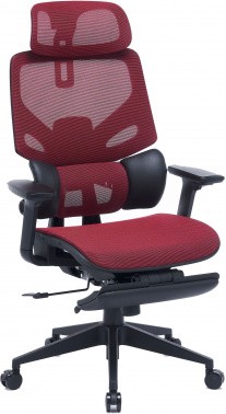 Кресло Cactus CS-CHR-MC01-RD красный сет./эко.кожа с подголов. крестов. пластик подст.для ног 1915273