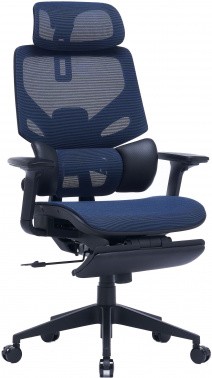 Кресло Cactus CS-CHR-MC01-BL синий сет./эко.кожа с подголов. крестов. пластик подст.для ног 1915275