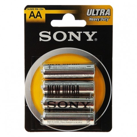 Батарейка SONY NEW ULTRA R06 (солевые,пальчиковые) в спайке (4/48) R06