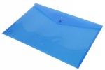 Папка-конверт пластиковая 0.18мм, на кнопке фА3, синяя, Comix А1852