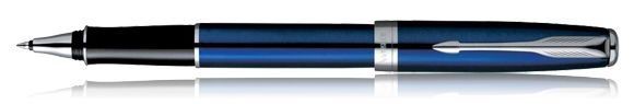 Роллер PARKER "Sonnet Laque Ocean Blue ST" (цвет чернил синий, medium) цвет корпуса лак голубая лазурь с посеребренной отделкой в подарочной коробке S0704080