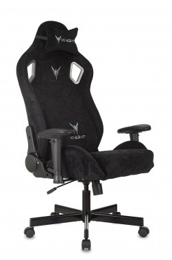 Кресло игровое Knight Outrider черный Light-20 с подголов. крестов. металл 1737489