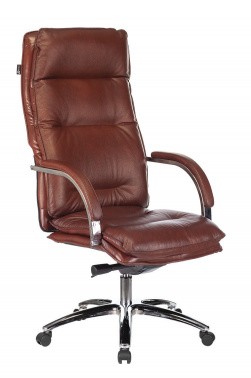 Кресло руководителя Бюрократ T-9927SL светло-коричневый Leather Eichel кожа крестов. металл хром 1399467