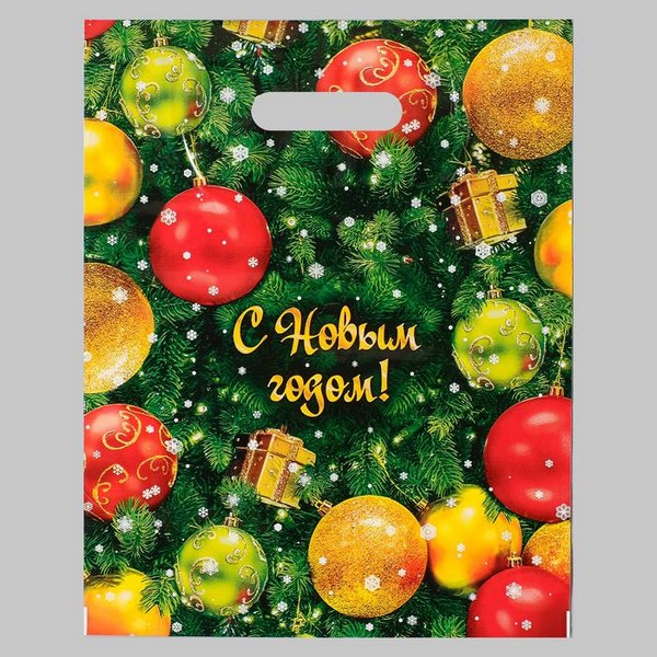 Пакет "Елка", полиэтиленовый с вырубной ручкой, 30х40 см, 35 мкм 5193296 5193296