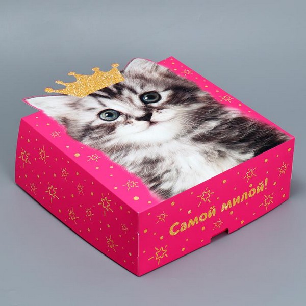 Коробка складная «Котик», 25 х 25 х 10 см 9238368 9238368    