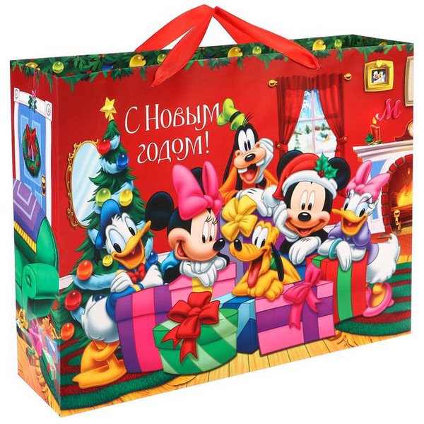 Пакет ламинат горизонтальный "С Новым годом!", 40х31х11,5 см, Микки Маус и его друзья  9719903 9719903    