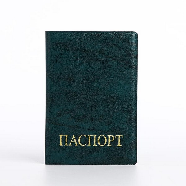 Обложка для паспорта 9,5*0,5*13,5, иск. кожа, тисн золото, б/уг, зелёный 9262923 9262923