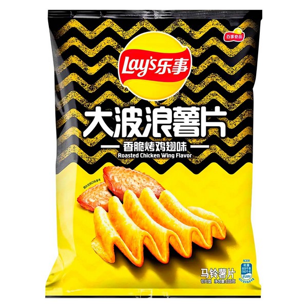 Чипсы Lay's крупной волной со вкусом жаренных куриных крылышек 70гр (22) Китай 05735 05735