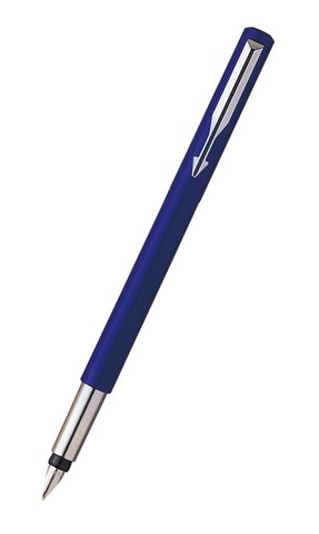Ручка перьевая PARKER Vector Standart Blue (перо сталь, medium), цвет корпуса синий со стальной отделкой S0705330