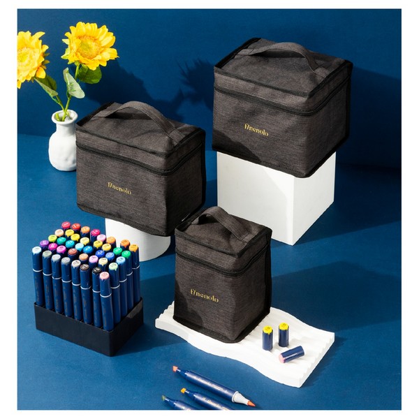 Набор маркеров для скетчинга двусторонние Finenolo (2 пера:кисть+долото) 40 цв., в сумке-пенале C184-40