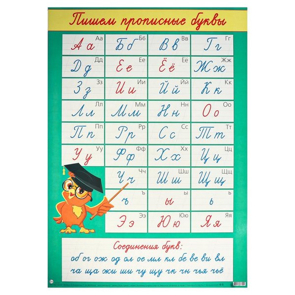 Плакат "Прописные буквы" сова, А2 7735289 7735289