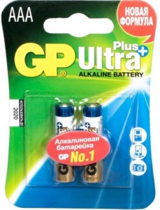 Батарейка GP ULTRA (алкалиновые,мизинчиковые) 24A LR03/286 BL2 (2/286) LR03/286 BL2