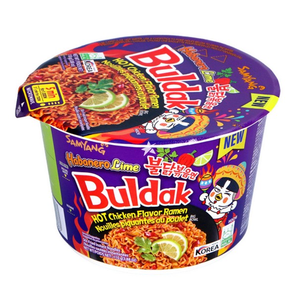 Лапша б\п со вкусом курицы, перца хабанеро и лайма Бульдак Samyang, Корея, 110 г