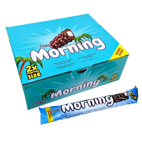 Батончик Morning с кокосом, покрытый молочным шоколадом с воздушными злаками 50гр (24) 05972