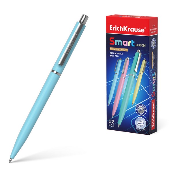 Ручка шар. авт. ErichKrause® Smart Matic Pastel, 0.7 мм, синяя 55389