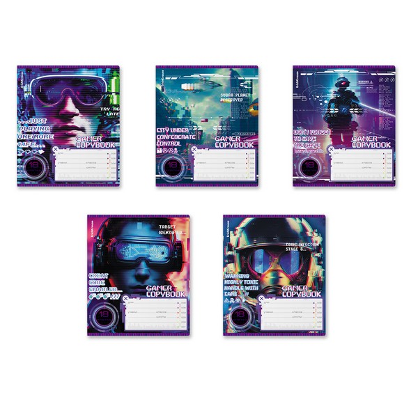 Тетрадь 18л. кл., обл. мелов., "Cyber Game", ErichKrause (10/200) 60560