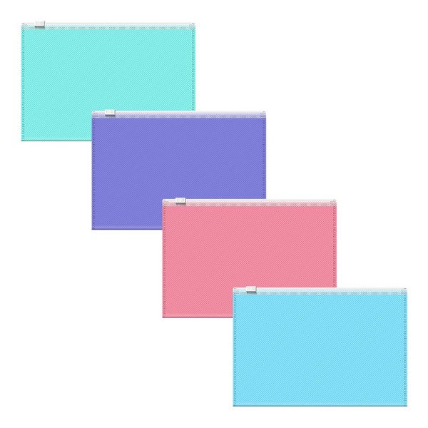 Zip-пакет пластиковый ErichKrause Diagonal Pastel, C6, непрозрачный, ассорти (в пакете по 12 шт.) 50340