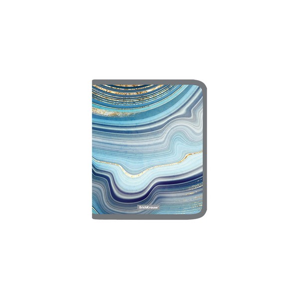 Папка для тетрадей на молнии пластиковая ErichKrause® Marble Kyanite, A5+ (в пакете по 4 шт.) 52845