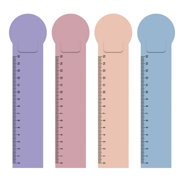 Набор из 4 закладок пластиковых ErichKrause Matt Manga, шкала 15см, ассорти (12 наборов в пакете) 61223