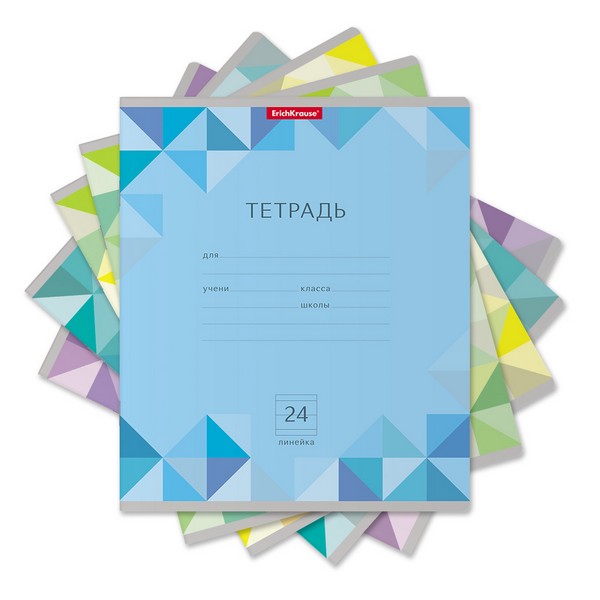 Тетрадь 24л. лин., обл. мелов., "Optima Rhombs" ассорти, ErichKrause 024010154-52447