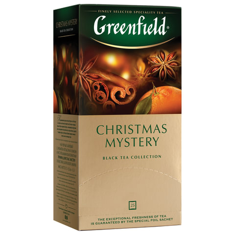 Чай GREENFIELD "Christmas Mystery" черный, 25 пакетиков в конвертах по 1,5 г, 0434-10 620382