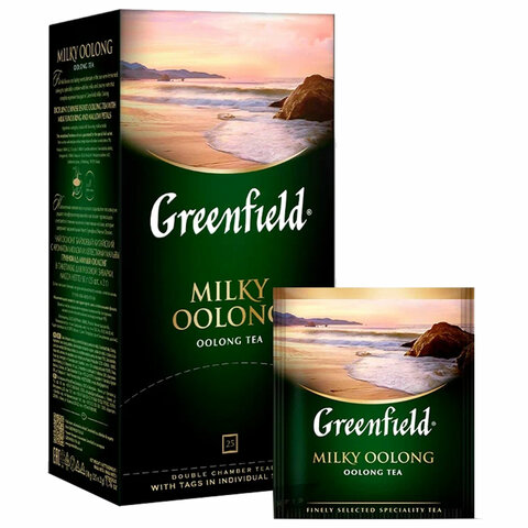 Чай GREENFIELD "Milky Oolong" улун с добавками, 25 пакетиков в конвертах по 2 г, 1067-15 620380