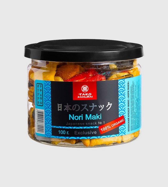 Японские рисовые крекеры Нори Маки Тако Самурай, 100 г