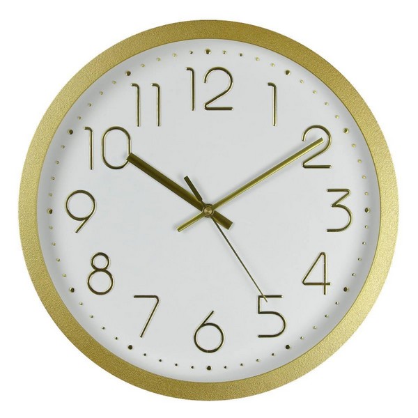 Часы настенные Troyka, диаметр 30см, кольцо пластик - золотист. 76768781 1614319