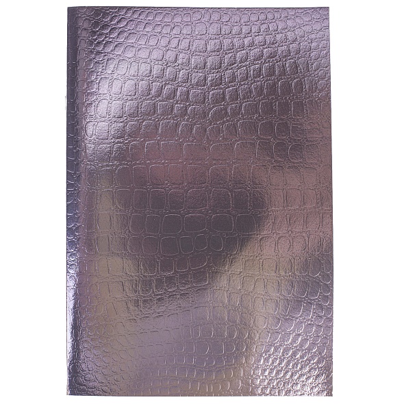 Тетрадь фА4 96л. кл. обл. бумвинил METALLIC тиснение CROCO коричневый, Хатбер  96Т4бвВ3