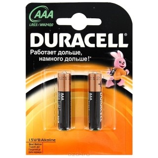 Батарейка DURACELL Basic (алкалиновые,мизинчиковые) LR 03-2BL (2/24/96) 