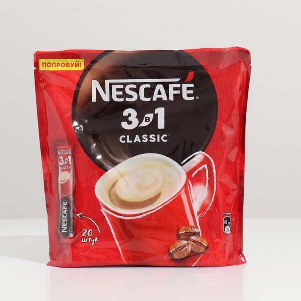 Кофе растворимый  Nescafe 3 в 1 classic, 14,5 г 6579851 6579851    