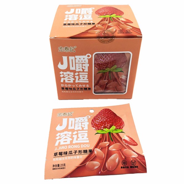 Жевательные конфеты J.JIAO RONG DOU со вкусом клубники 25гр (20шт в блоке) 11193