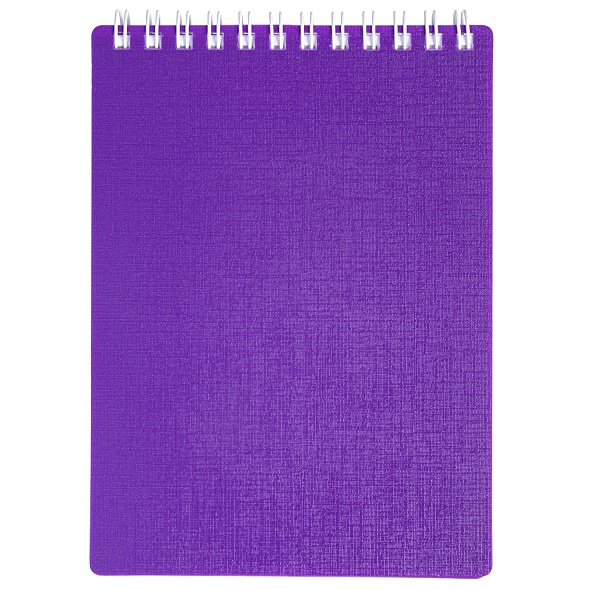Блокнот на гребне фА6 80л. кл., "CANVAS"  фиолетовый, пластиковая обложка, Хатбер 80Б6В1гр_05320