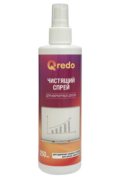 Спрей QREDO чистящий для магнитно-маркерных досок, 250 мл 031000100