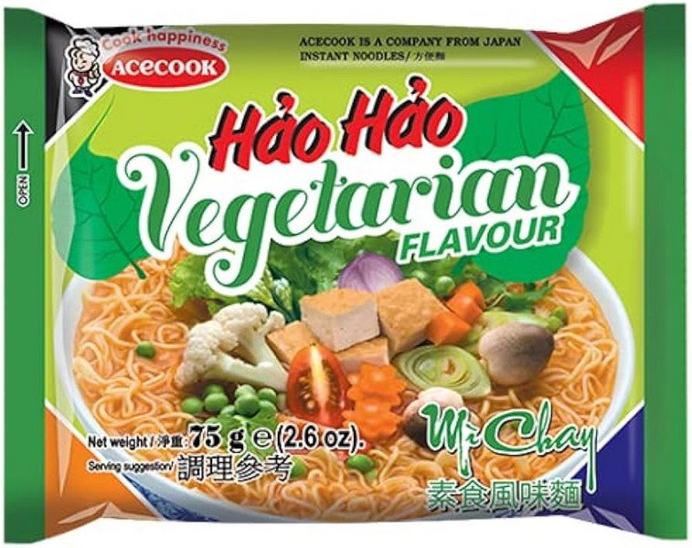 Лапша б/п Вегетарианская Hao Hao Acecook (пакет), Вьетнам, 75 г 
