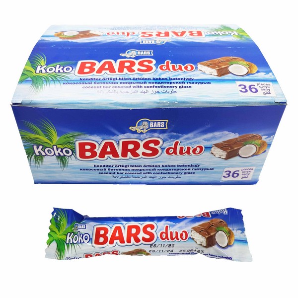 Батончик KOKOBARS DUO в глазури 8гр (36шт в блоке) 