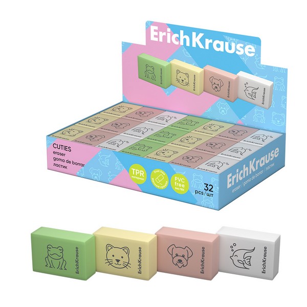 Ластик ErichKrause Cuties (в коробке по 32 шт.) 60770