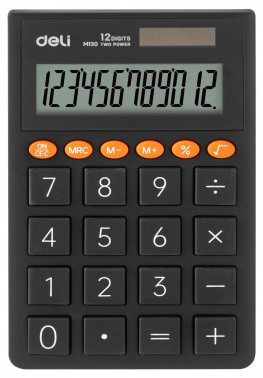 Калькулятор Deli 12-разр. карманный темно-серый EM130D-GREY