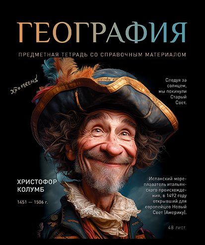 Тетрадь 48л. кл., спр. мат., "№1. География" Стандарт 4+1+УФ Сплошной, ПБЗФ (5/50) 023980