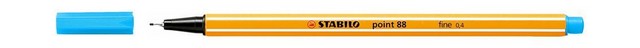 Ручка капиллярная Stabilo point-88 голубая  0,4мм - популярная ручка для офиса (10) 88/13 