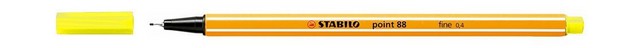 Ручка капиллярная Stabilo point-88 желтая 0,4мм - популярная ручка для офиса (10) 88/44