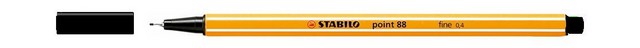 Ручка капиллярная Stabilo point-88 черная 0,4мм - популярная ручка для офиса (10) 88/46