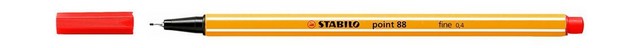 Ручка капил. Stabilo point-88 красная 0,4мм - популярная ручка для офиса (10) 88/50