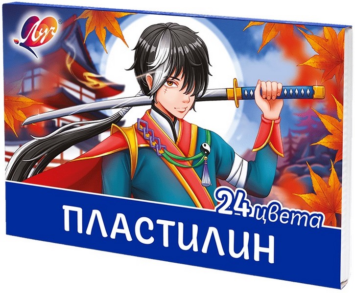 Пластилин 24цв. классический "Аниме" (синий), в картонной коробке, Луч 33С 2212-08