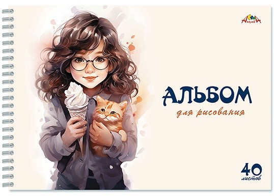 Альбом для рисования 40л. на гребне "Сладкая парочка", обл. мелов., Апплика С0225-78